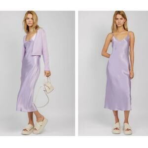 Sablyn Taylor Silk Slip Dress Women’s Size S Prism Midi Adjustable Straps V Neck